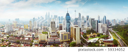 Panorama cityscape view in the middle of Kuala Lumpur city center Panorama cityscape view in the middle of Kuala Lumpur city center 59334052