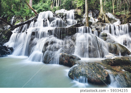 Waterfall landscape forest mountain and bamboo Waterfall landscape forest mountain and bamboo 59334235