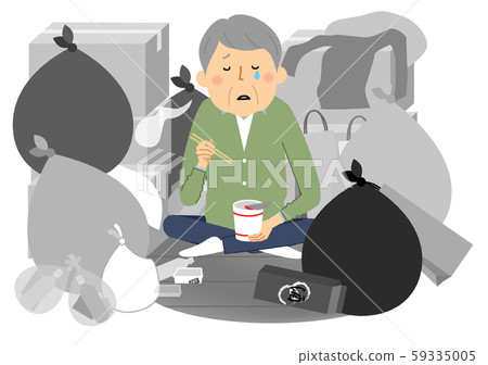 Garbage and elderly senior man Garbage and elderly senior man 59335005