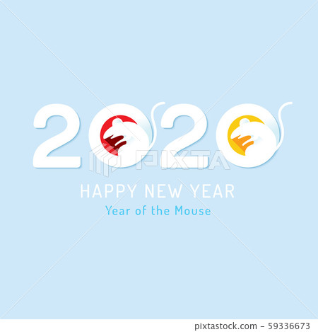 Rat on clean background 2020 Chinese New year.  59336673
