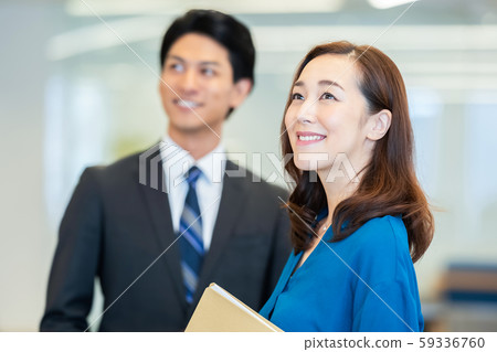 Business image Male employee Female employee Business meeting Business image Male employee Female employee Business meeting 59336760