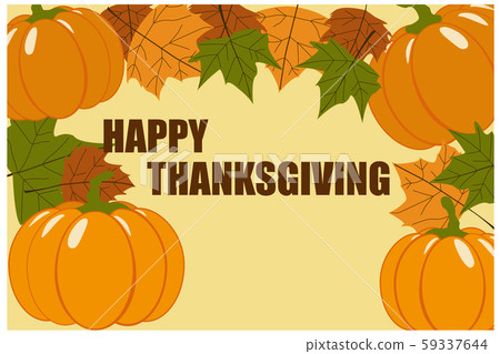Happy Thanksgiving Day with maple leaves and... - Stock Illustration ...