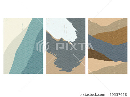 Abstract background with Japanese wave pattern vector. Wavy template layout design. Brush stroke wallpaper. Abstract background with Japanese wave pattern vector. Wavy template layout design. Brush stroke wallpaper. 59337658
