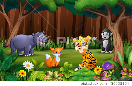 Wild animlas playing in the park Wild animlas playing in the park 59338104
