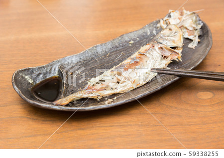 Grilled horse mackerel with salt Grilled horse mackerel with salt 59338255