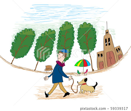 Walk with a dog 59339317