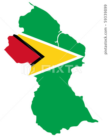 Guyana map flag vector illustration eps 10 59339899