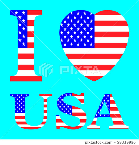 i love usa with heart flag shape Vector i love usa with heart flag shape Vector 59339986