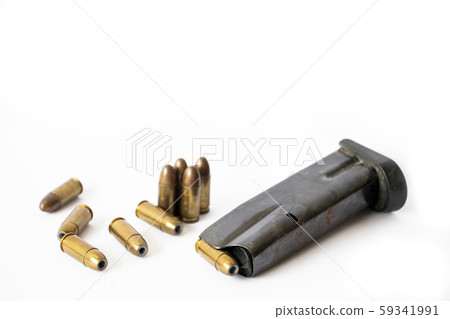 gun magazine and bullets isolated 59341991