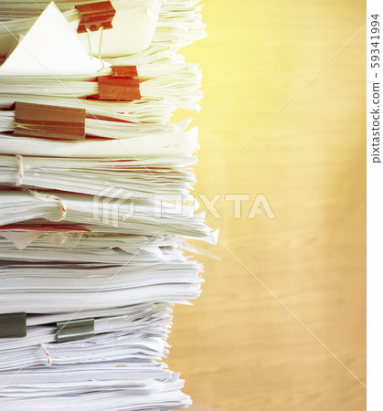 many documents put on wooden 59341994