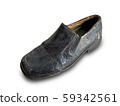 rustic old brown leather shoe isolated 59342561
