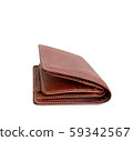 brown leather wallet isolated on white 59342567