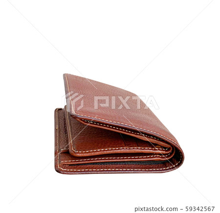 brown leather wallet isolated on white 59342567