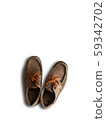 rustic old brown leather shoe isolated 59342702
