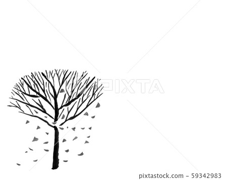 Winter tree (hand-drawn illustration of ink) - Stock Illustration ...