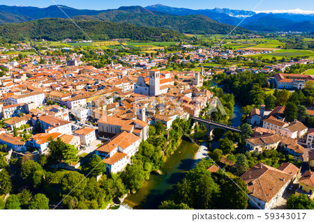 Aerial view of Cividale del Friuli, Italy 59343017