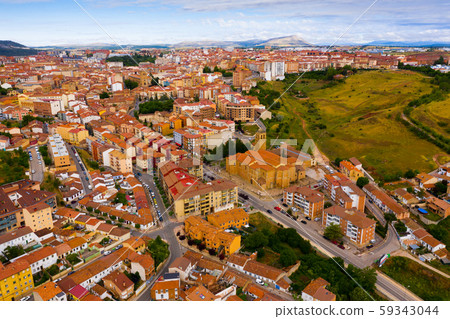 Panoramic view from the drone on the city Soria. Spain 59343044