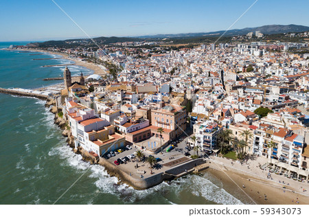 Aerial view of Sitges, Spain Aerial view of Sitges, Spain 59343073