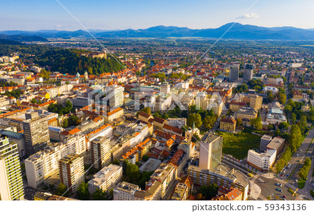 Aerial view of Ljubljana Aerial view of Ljubljana 59343136