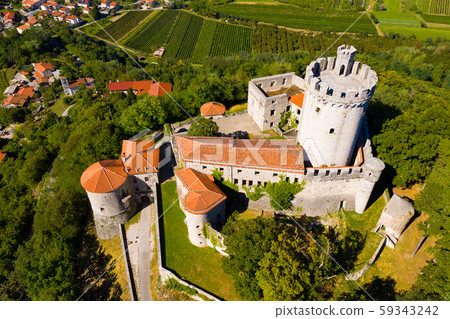 View of medieval castle Branik (Rihemberk) in Nova Gorica. Slovenia View of medieval castle Branik (Rihemberk) in Nova Gorica. Slovenia 59343242