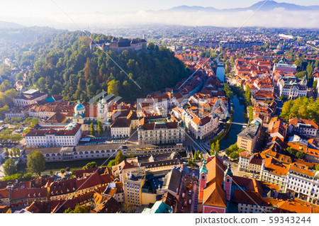 Panorama of the Slovenian capital Ljubljana in morning Panorama of the Slovenian capital Ljubljana in morning 59343244