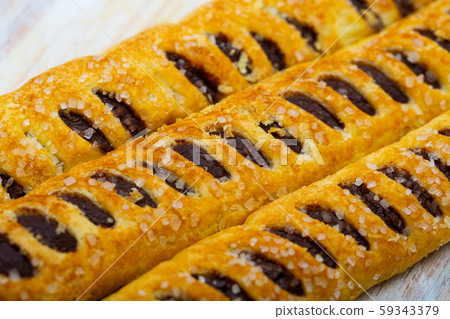 Image of tasty rolls with chocolate, dessert of italian cuisine Image of tasty rolls with chocolate, dessert of italian cuisine 59343379