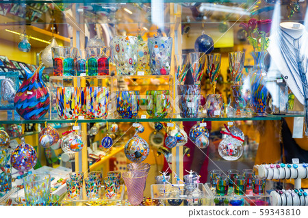 Souvenirs from Murano glass in Venice gift shop Souvenirs from Murano glass in Venice gift shop 59343810