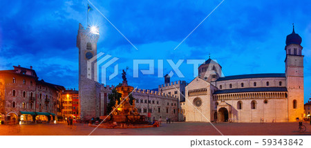 Piazza Duomo at twilight, Trento, Italy 59343842