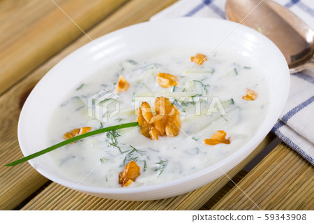 Traditional Bulgarian dish Tarator 59343908