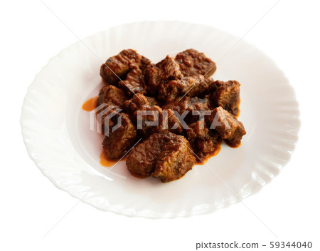 Slices of veal sauce. Spanish dish 59344040