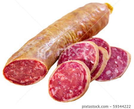 Spanish dry cured pork sausage Salchichon Spanish dry cured pork sausage Salchichon 59344222