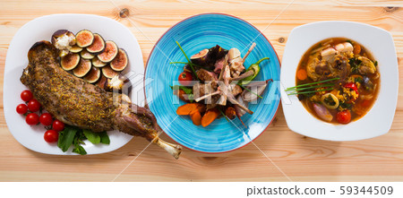 Set of assorted lamb dishes 59344509