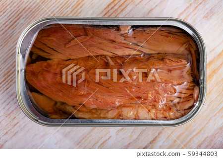 Natural frigate mackerel fillets in tin can Natural frigate mackerel fillets in tin can 59344803