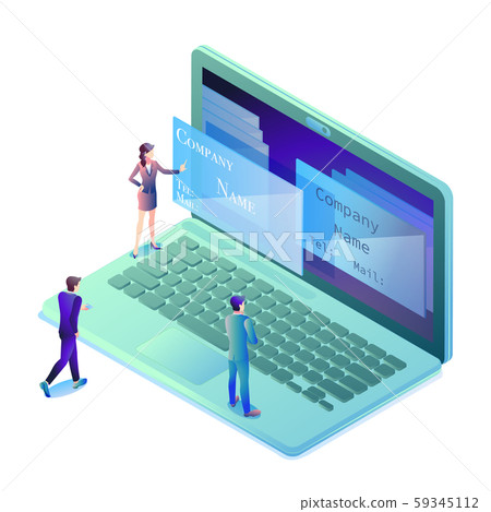 Business card management [Isometric_PC_Body] 59345112