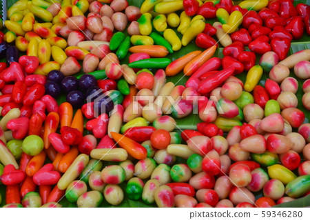 Fruit Shaped Mung Beans - Kanom Look Choup 59346280