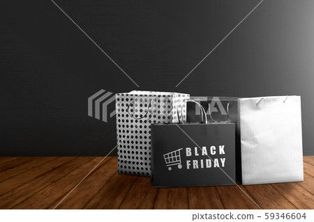 Pile of a shopping bag with Black Friday text Pile of a shopping bag with Black Friday text 59346604