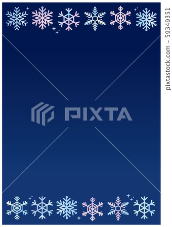 藏青色基礎水彩雪花框架2垂直 59349351