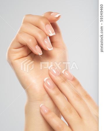 Beautiful female hands. Woman hands with beautiful 59349460
