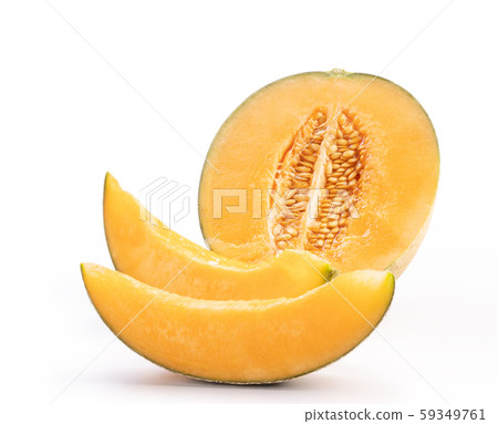 Gourd and watermelon Fruit and fruit cutting slices fruit cantaloupe slice Melon luxury slice 59349761