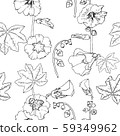 Malva seamless pattern Summer Flowers Sketches. Hand Drawn Digital Illustration 59349962