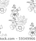 Malva seamless pattern Summer Flowers Sketches. Hand Drawn Digital Illustration 59349966