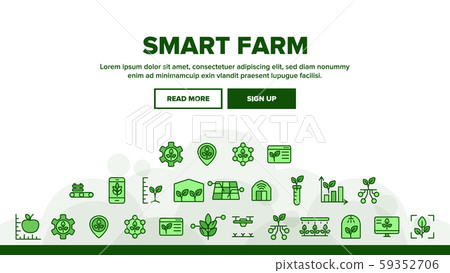 Collection Smart Farm Elements Icons Set Vector 59352706