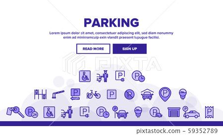 Collection Parking Thin Line Icons Set Vector - Stock Illustration ...