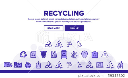 Collection Recycling Thin Line Icons Set Vector - Stock Illustration ...