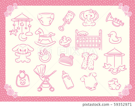 嬰兒用品和玩具材料集。 嬰兒用品和玩具材料集。 59352971