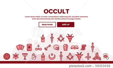 Occult, Demonic Entity Imagery Vector Linear Icons Set Occult, Demonic Entity Imagery Vector Linear Icons Set 59353430