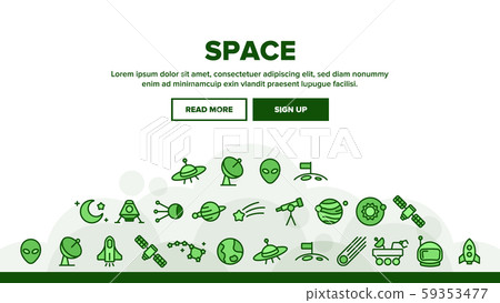 Space Exploration Vector Thin Line Icons Set. Space Exploration Vector Thin Line Icons Set. 59353477