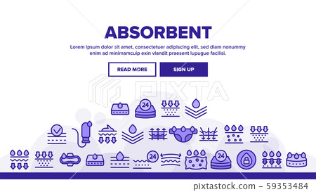 Absorbent, Absorbing Materials Vector Thin Line Icons Set 59353484