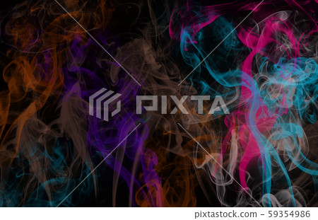 Purple cyan pink and magenta smoke on black background 59354986