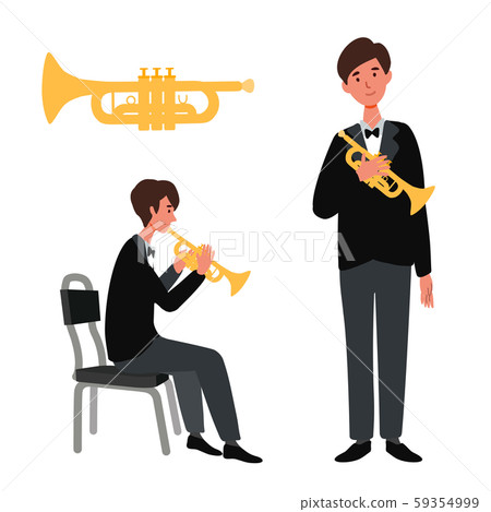 Vector illustration of a man with a trumpet Vector illustration of a man with a trumpet 59354999